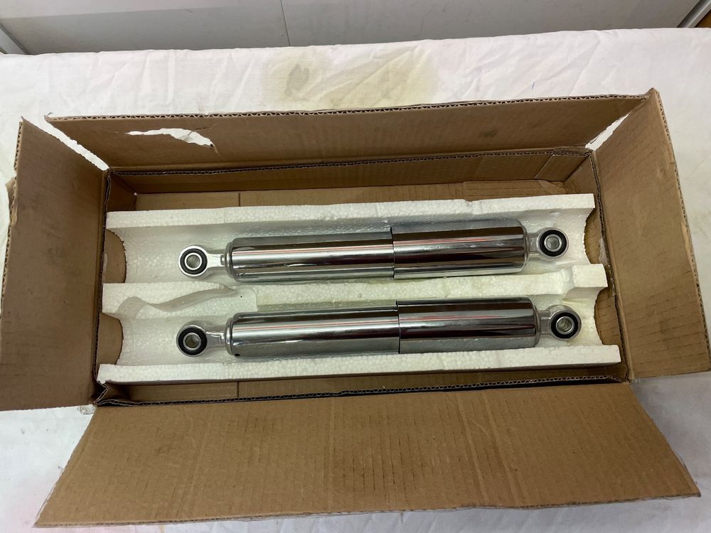 Stoßdämpfer Set 370mm Grau Chrom - Für Simson Kreidler Moped Mofa