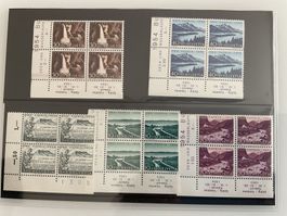 1954 Serie Viererblock gestempelt Zunr. B66-70 mit Tabs