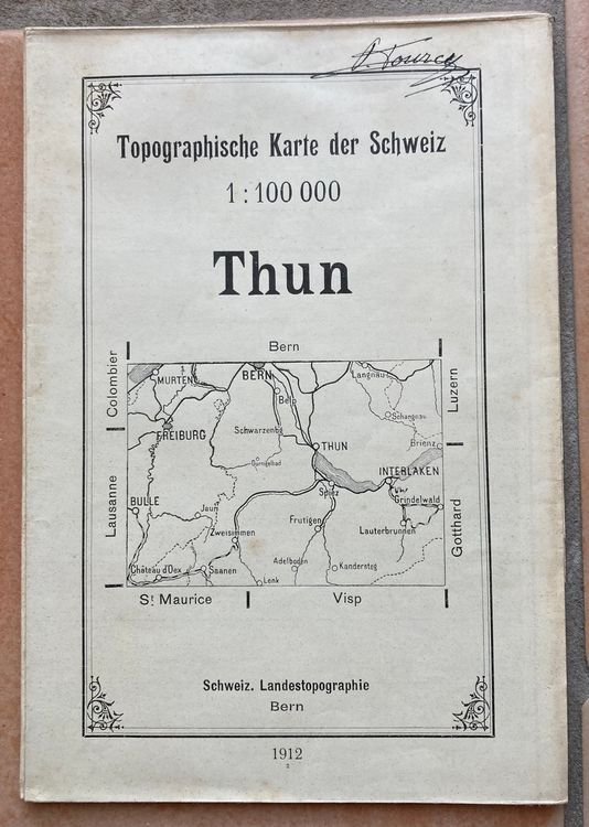 Topographische Karte Der Schweiz 1:100 000 - Thun - 1912 | Kaufen Auf ...