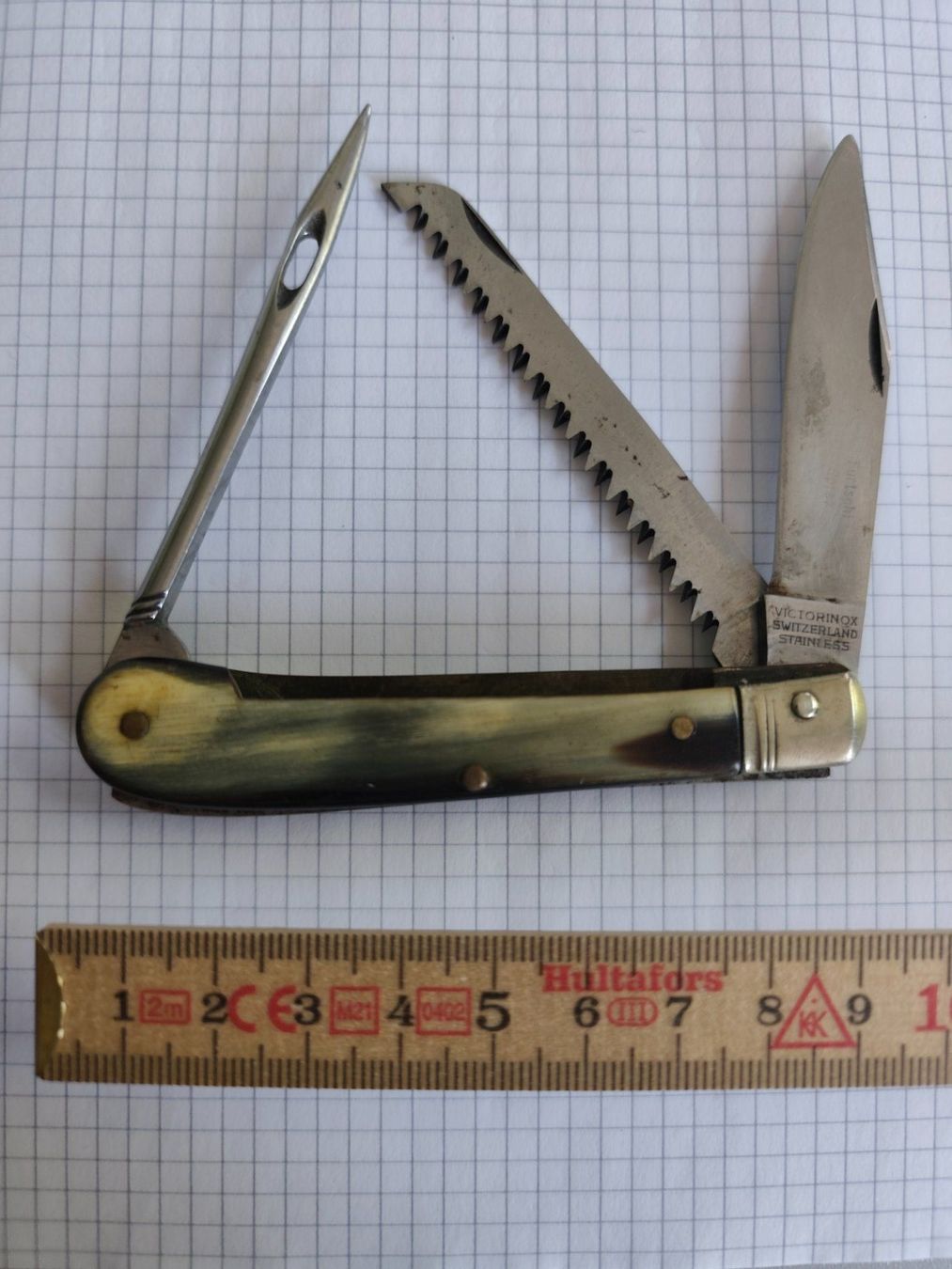 Victorinox Coltelli tascabile: Sackmesser Victorinox Horn – Usato da Goldswil b. Interlaken venduto da troedlermarkt-goldsw
