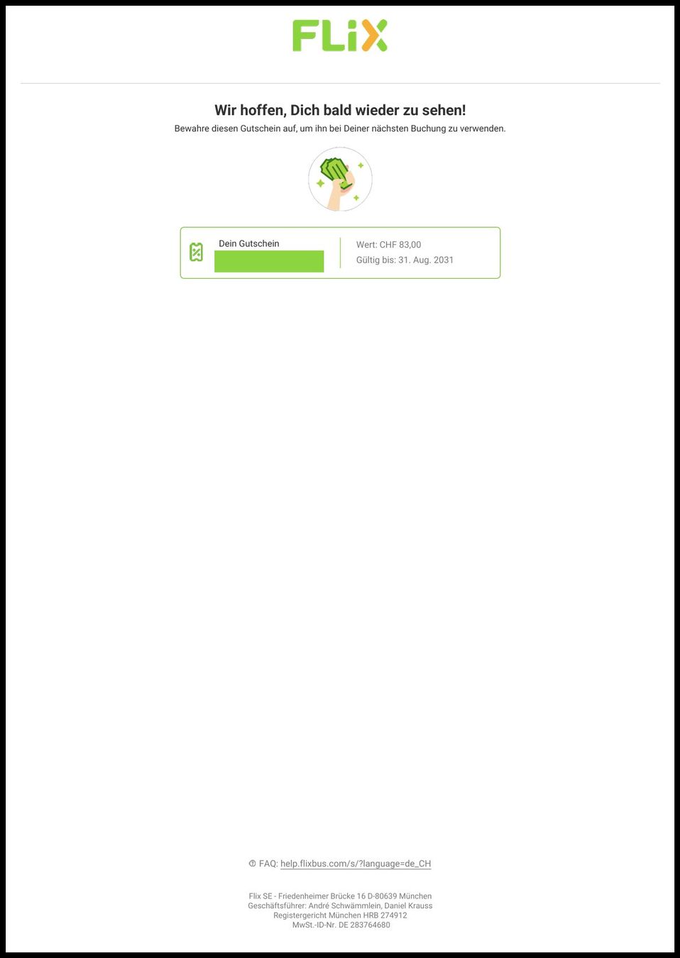 Flixbus Bons: Flix Bus Gutscheine – Neuf (Voir description) à Rubigen par OPERNFREUND 1