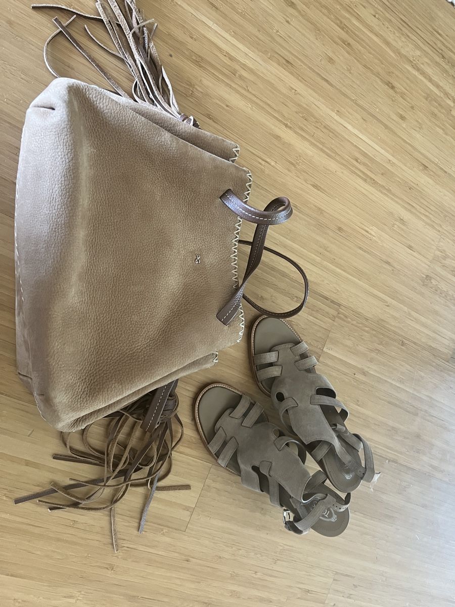 Borse da donna: Sac à main beige avec franges en cuir – Usato da Nyon venduto da ikel78 1