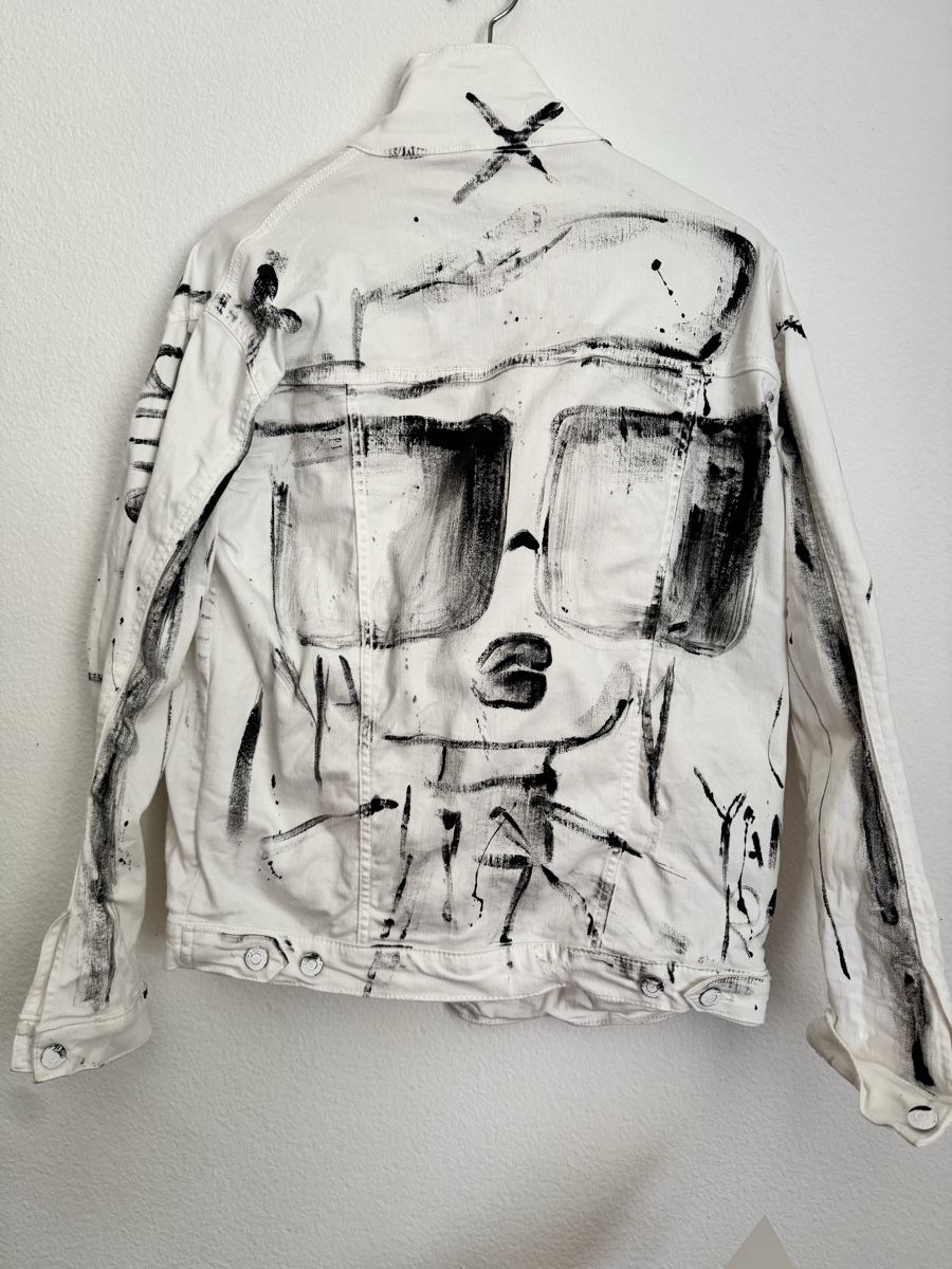Giacche: Jeansjacke weiss bemalt S oversize – Usato da Basel venduto da YanaR10