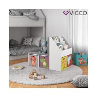 Kinderregal ONIX mit Sitzbank + 6 Faltboxen - Standregal
