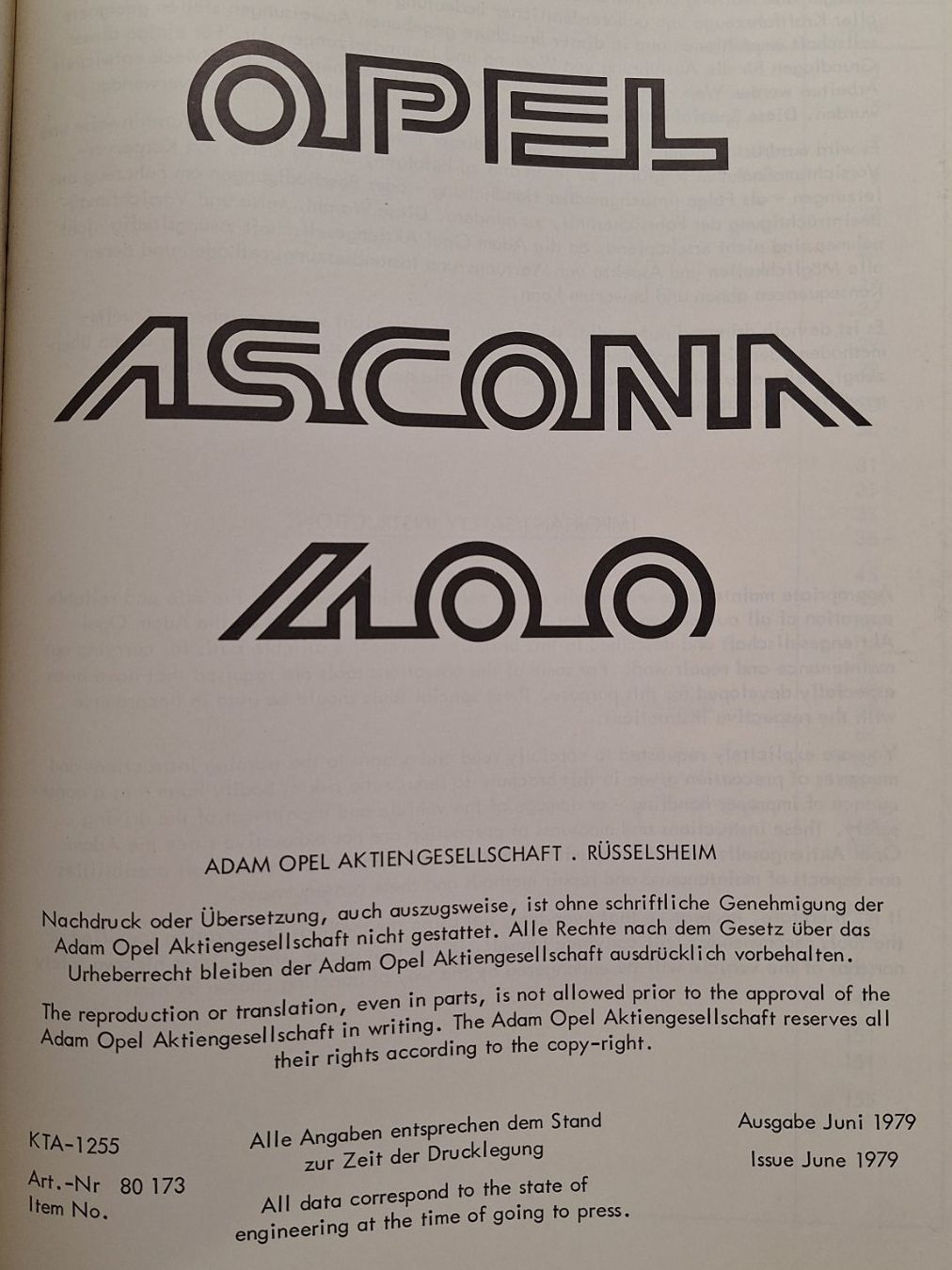 Libri: Opel Ascona 400 Werkstatthandbuch – Usato da Niederbipp venduto da Stabi0 1