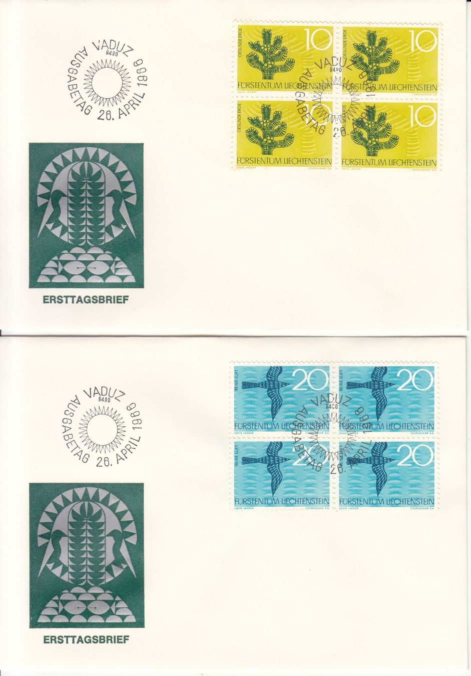 Tutti i francobolli: LBK 395 - 398 im 4er-Block FDC – Usato da Bürglen TG venduto da StampGraf 1
