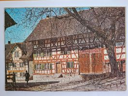 Puzzle aus den 60er (?) Jahren - altes Riegelhaus, 108 Teile