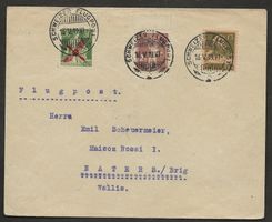 Flugpost 1919 Zürich Bern Luftpost Katalog 1050.- ESt: LZH1