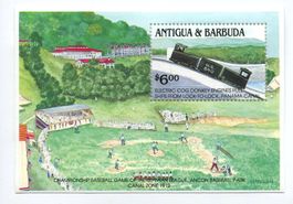 Block "Panamakanal Eisenbahn". Antigua und Barbuda