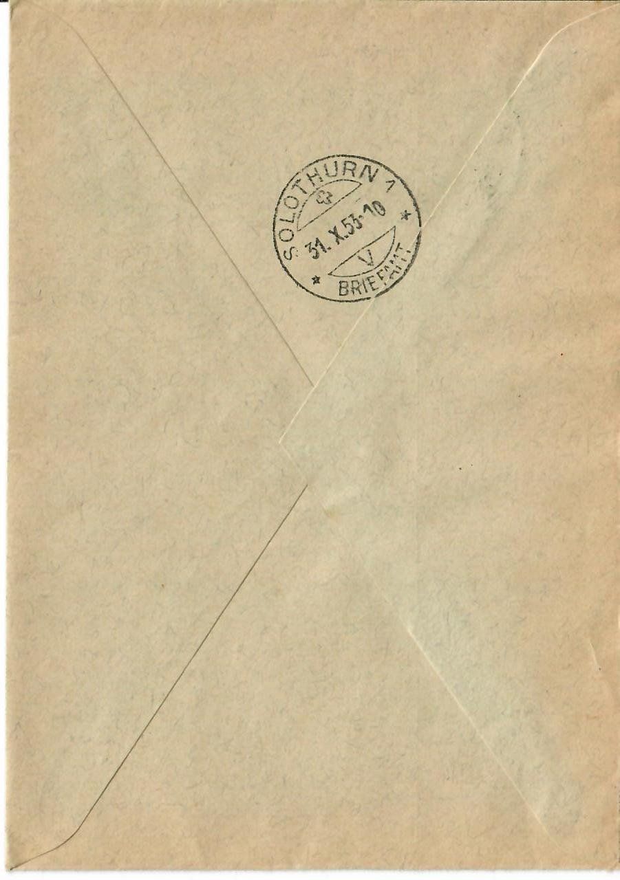Alle Briefmarken: R - Brief Fraubrunnen 1953 – Gebraucht aus Hochdorf von Ziegel-16 1