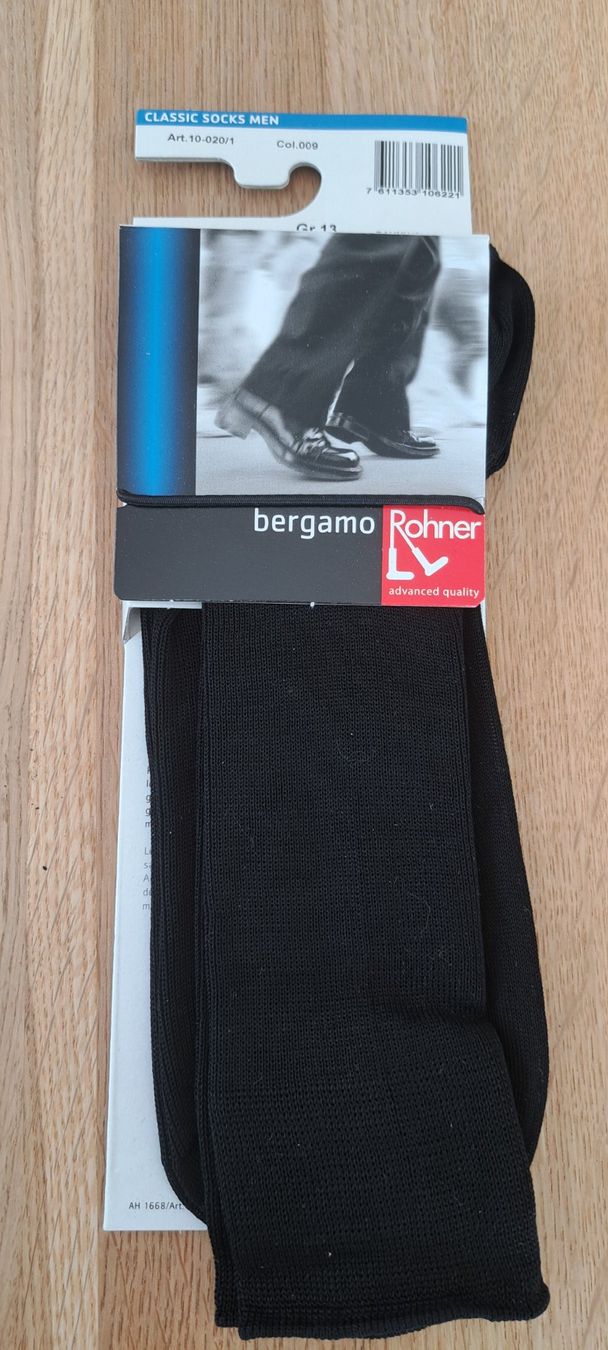 Rohner Calze: Rohner bergamo cotton schwarz 47-48 – Nuovo e nell'imballaggio originale da Günsberg venduto da Fleder4