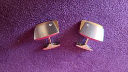 Manschettenknöpfe Platin und Gold mit 2 Diamanten