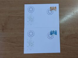 F1190 - 2 FDC Noel Art nouveau