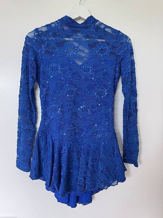Royalblaues Eiskunstlauf Kürkleid 34/36