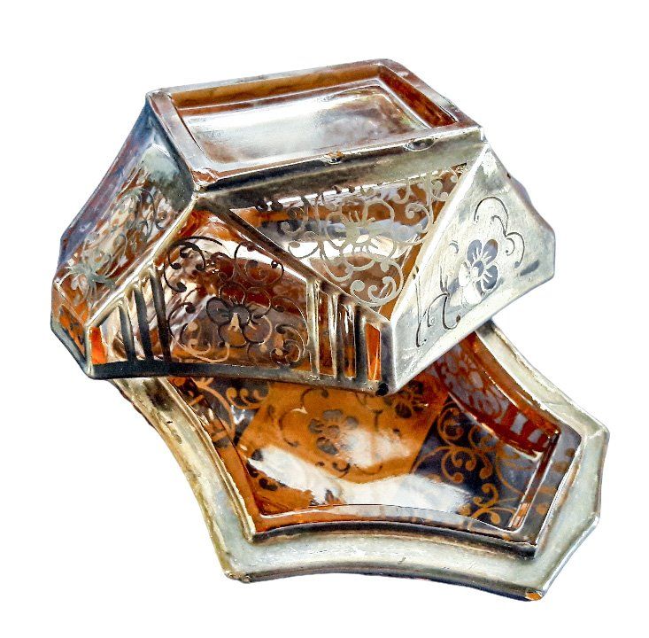 Barattoli: Art Deco Silver Overlay Silberauflage Dose argent boîte – Usato da Tavannes venduto da Brocashop 1