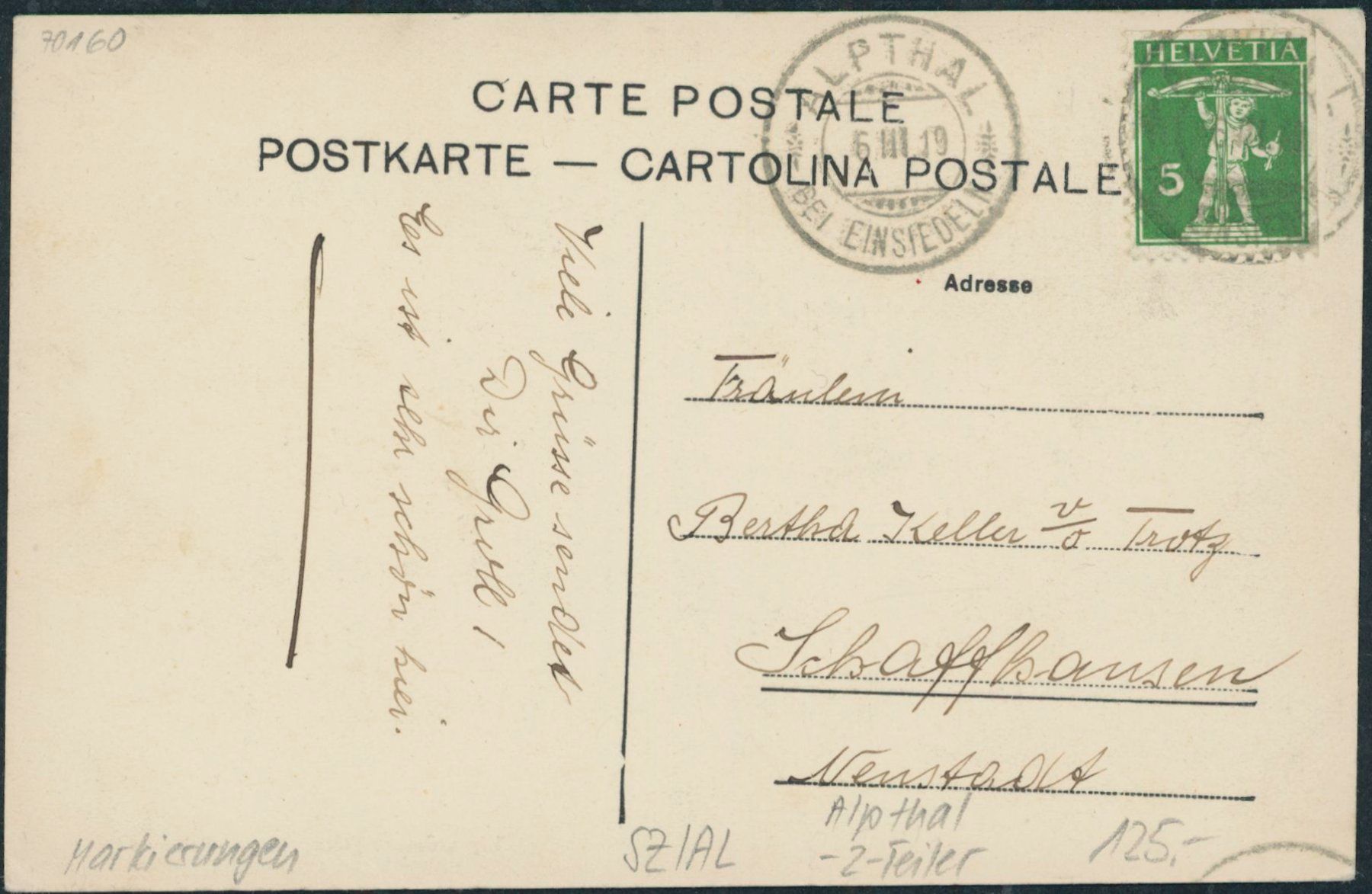 Cartes postales: SZ Alpthal – D'occasion à Schindellegi par masutka7 1