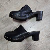 Mules Esprit Leder schwarz Grösse 39 Damen Schuhe