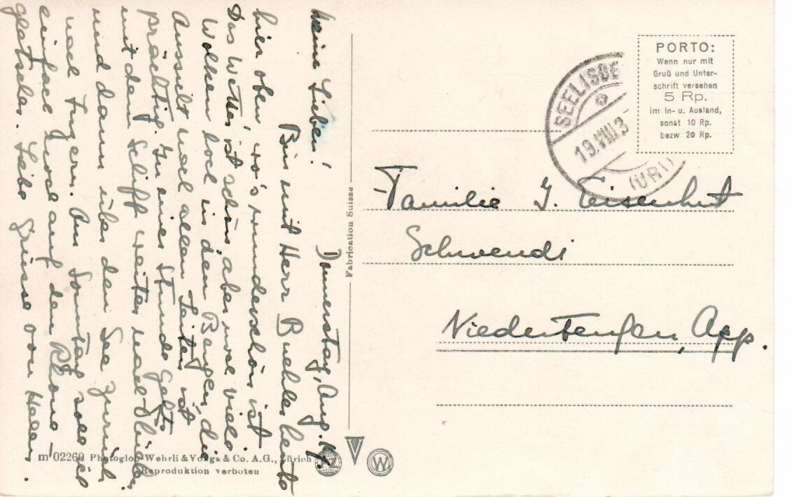 Cartoline postali: Seelisberg – Usato da Wolhusen venduto da Curver9 1