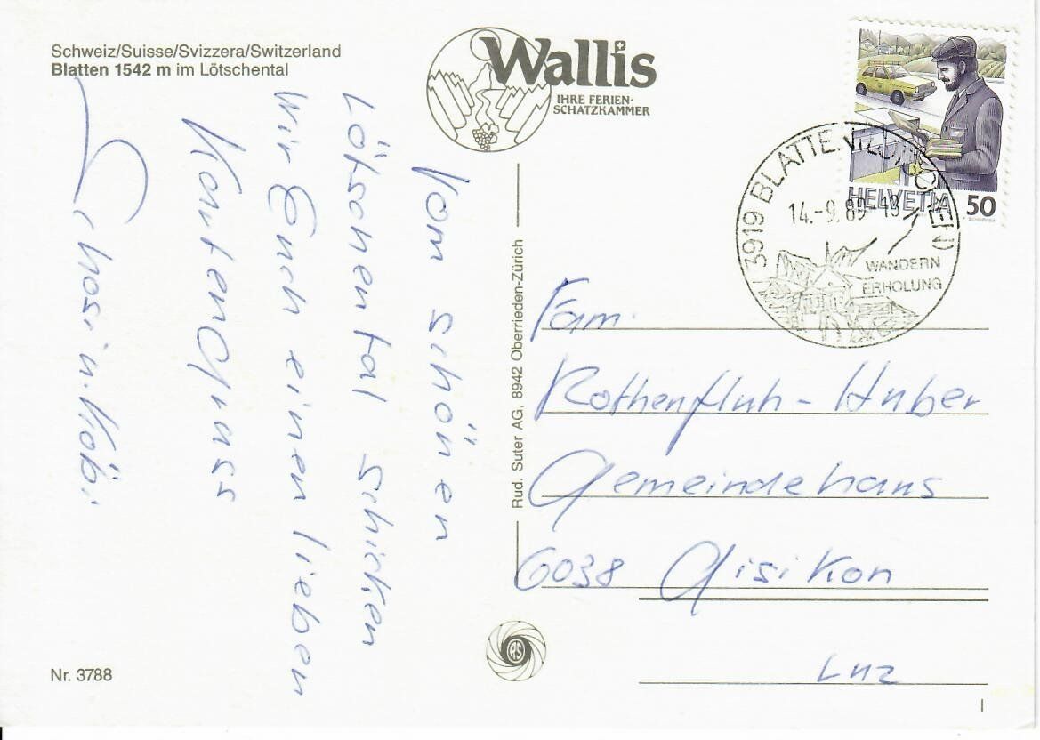 Cartoline postali: Blatten im Lötschental – Usato da Hochdorf venduto da Ziegel-16 1