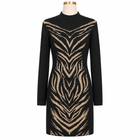 NEU Tally Weijl Strickkleid Zebra Schwarz Beige mit Etikett