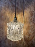 Vintage Glas Lampe, Hängelampe, Top Zustand, Neuwertig!