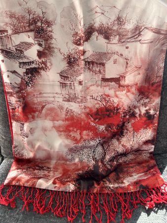 Traumhafter Seiden „ Pashmina „ rot
