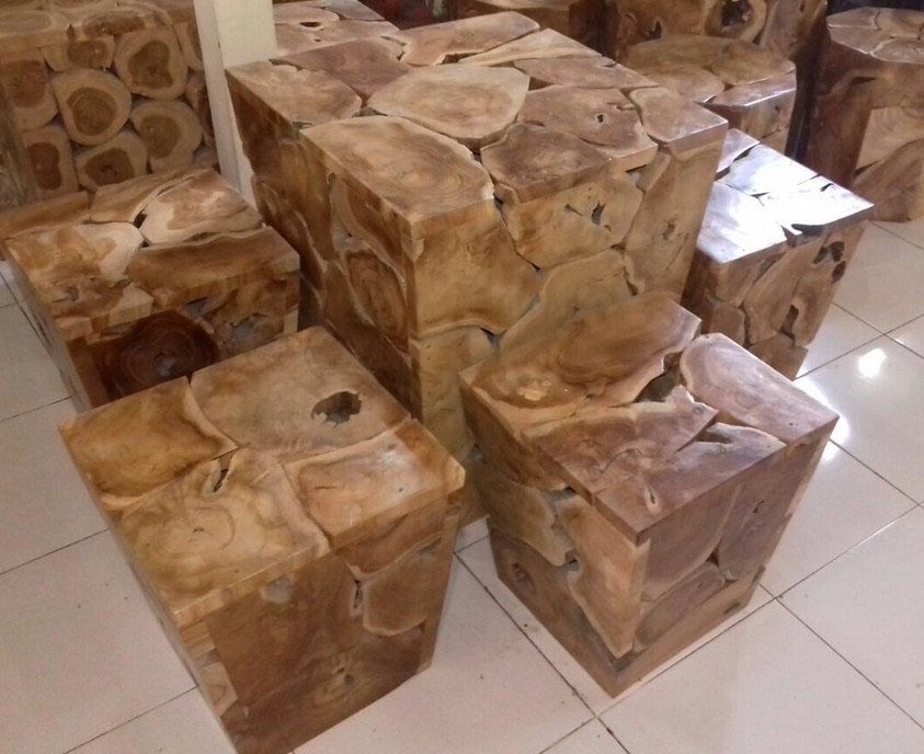 Tischset: SET Sitzgruppe Hocker Tisch Teak Holz Sitzmöbel Garnitur – Neu und originalverpackt aus Daisendorf von Wohn-Kult 1