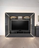Mobile TV di design con luci LED, grigio lucido!ю