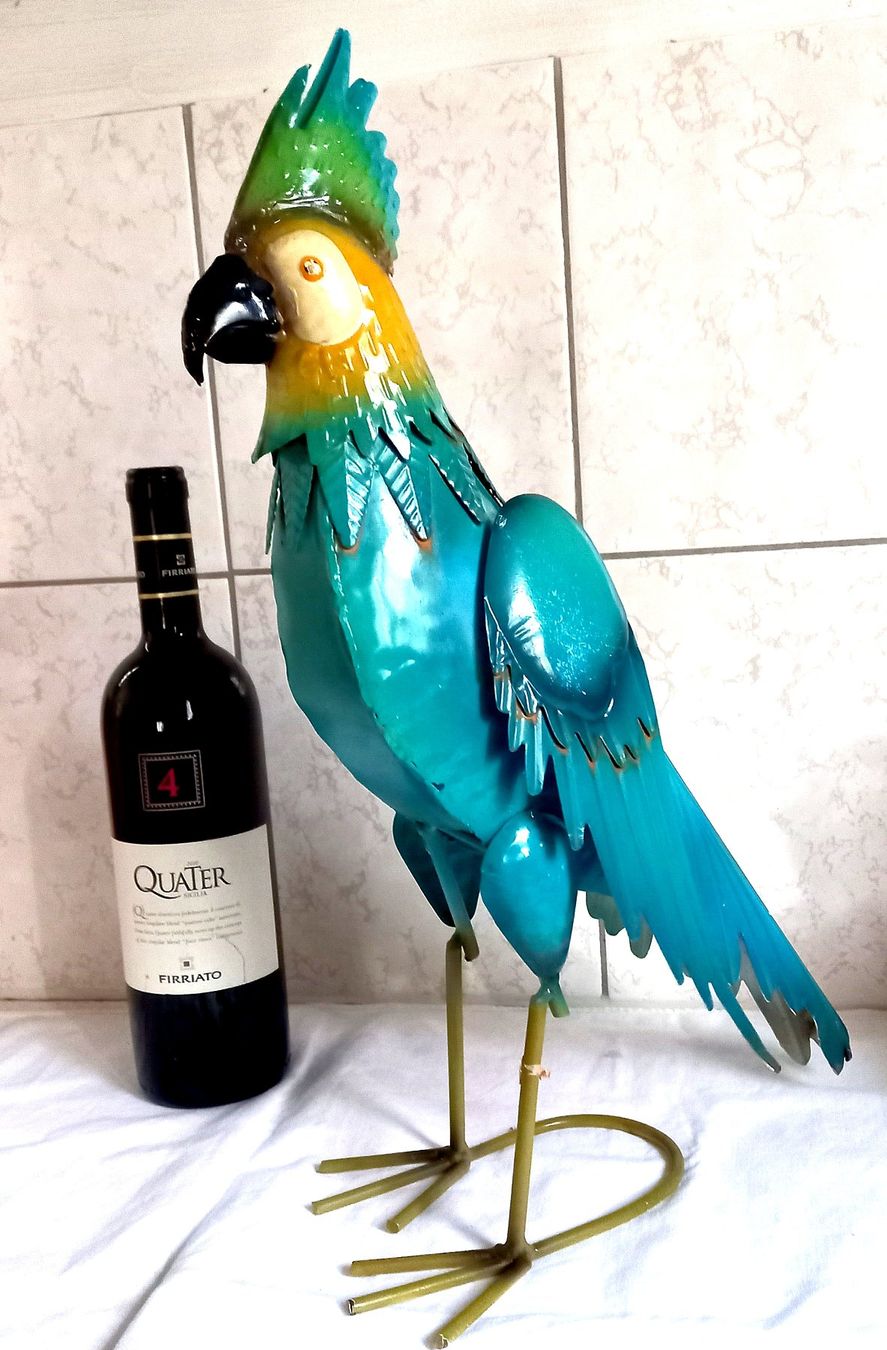 Statuette: Papagei Blechpapagei Gartendecko – Usato da Baar venduto da 2cvbaar