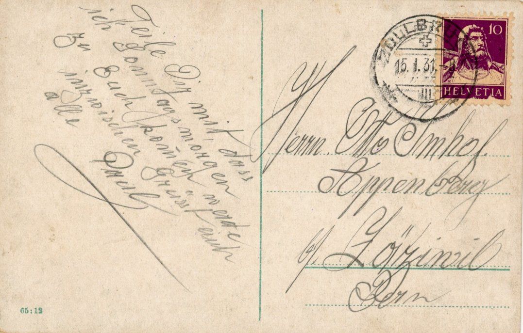 Cartoline postali: Lauperswil   BE        um 1931 – Usato da Brig venduto da Valcards54 1