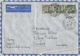 FLUGPOST Paris-Geneve 1946  mit 3x Marianne, ab 1.--