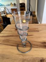 Design Vase, Glas und Metall, Frühlingsdeko, Guter Zustand