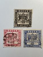 Baden 1862, Kreuzer 1,3 & 6, Vollstempel, top Raritäten!