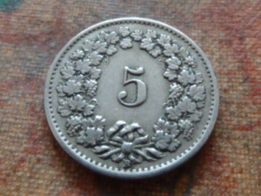 Alle Münzen: 5 Rp. 1927 – Gebraucht aus Romanel-sur-Lausanne von Swift13 1