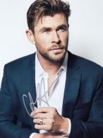 Original Autogramm von Chris Hemsworth 20x25 cm