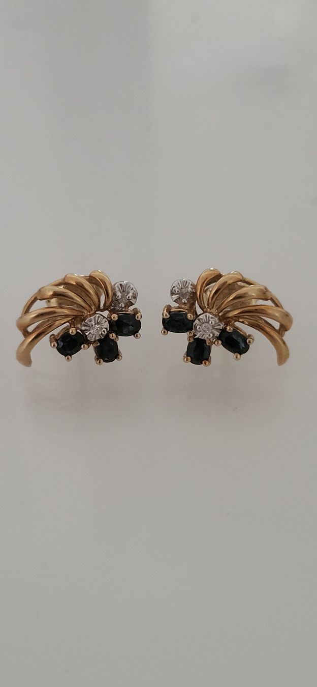 Orecchini pendenti & Orecchini a lobo: Fantastische Safir Ohrstecker mit Brillanten – Nuovo (secondo la descrizione) da Unterägeri venduto da Altgoldschmuck