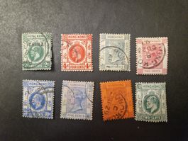 7 seltene Hongkong Briefmarken, gebraucht