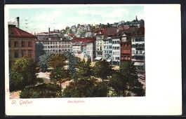 St. Gallen, Marktplatz mit Geschäften