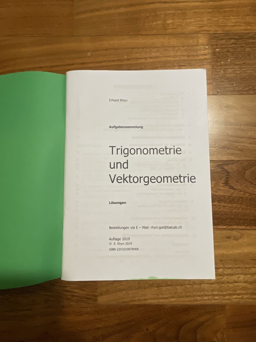 Libri: Trigonometrie und Vektorgeometrie – Nuovo (secondo la descrizione) da Luzern venduto da Nina055 1