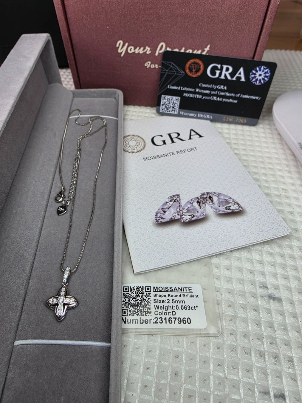 Catenine: Collier avec diamants de moissanite certifié GRA – Nuovo e nell'imballaggio originale da Reconvilier venduto da Tsma67 5