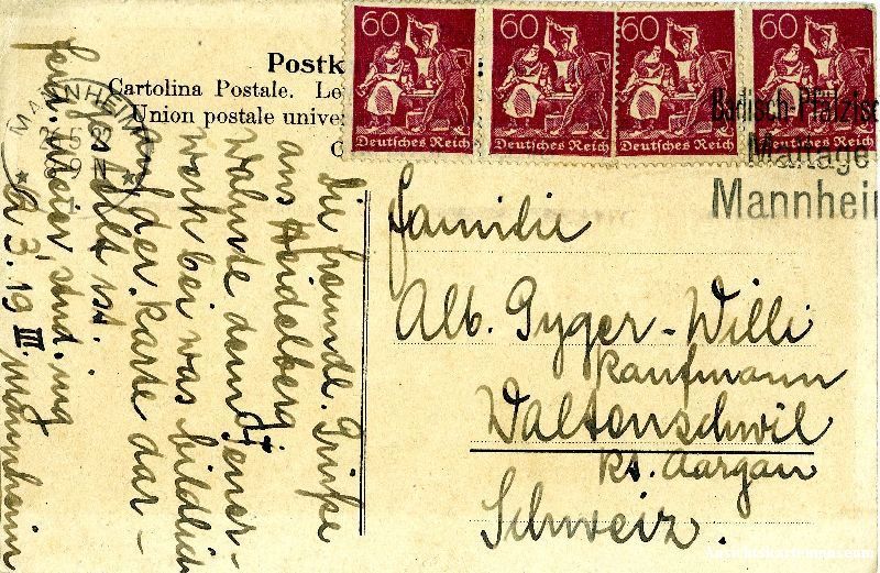 Cartoline postali: Heidelberg - Schlossbeleuchtung + 1922 – Usato da Emmenbrücke venduto da teestube 1