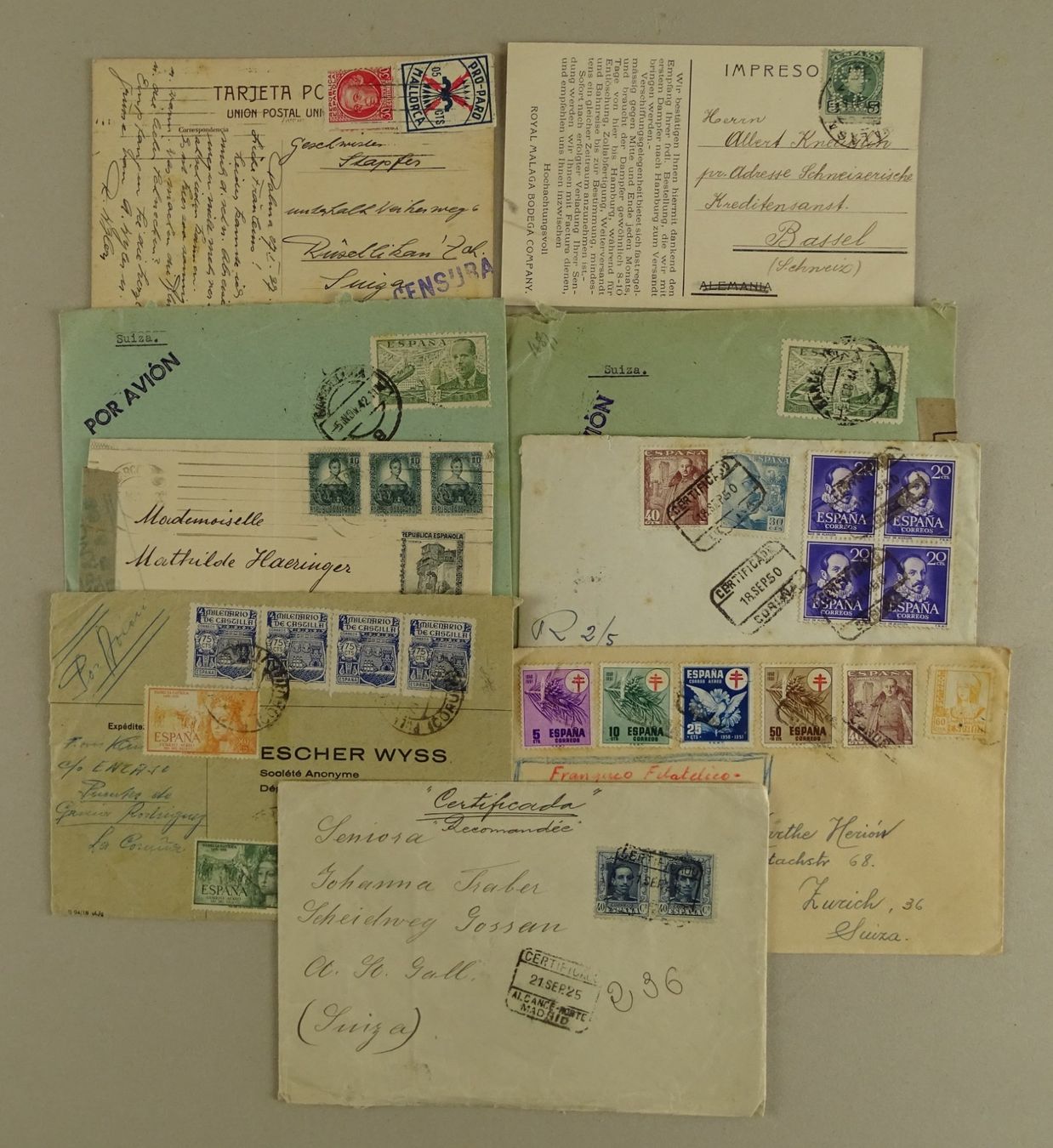 Tous les timbres: SPANIEN, 9 ÄLTERE BRIEFE/KARTEN – D'occasion à Grüningen par Kartensammler