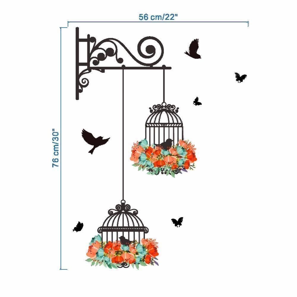 Autocollants: Sticker mural Oiseau en cage et fleur – Neuf avec emballage d'origine à Gurmels par Swisspod 1