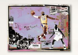 Lebron James Basketball Pop Art Kunst Lakers Bild Slam Dunk