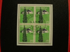 Schweiz Briefmarke Helvetia, 25 Rappen, Viererblock TOP!