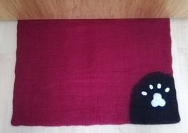 Filzmatte Decke für Katzen + Hunde bordeaux rot 59 x 44 cm