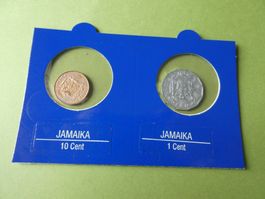 Jamaica, Set 2 alte unzirkulierte Münzen