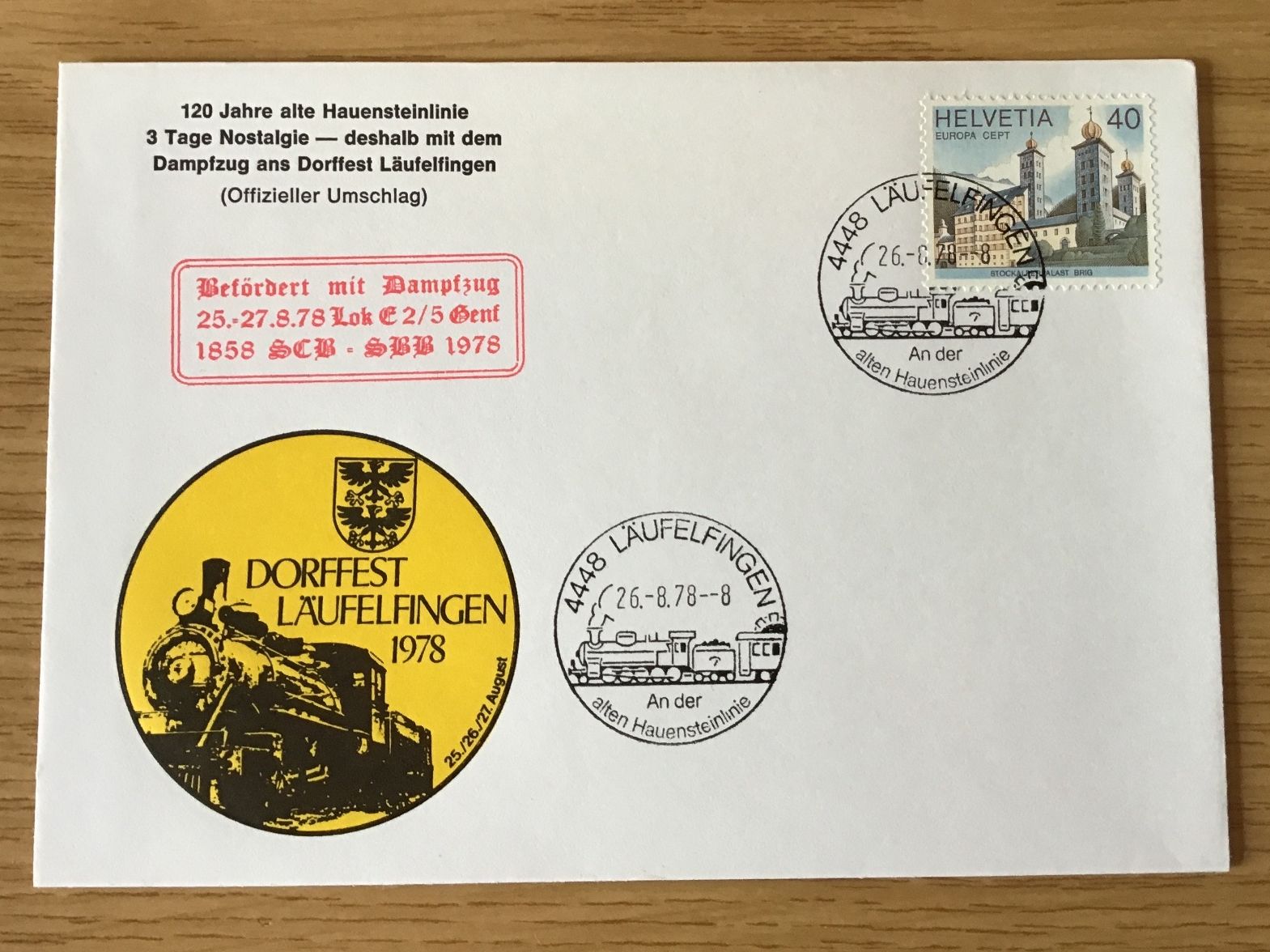 Alle Briefmarken: 120 Jahre alte Hauensteinlinie – Gebraucht aus Urtenen-Schönbühl von absolut08