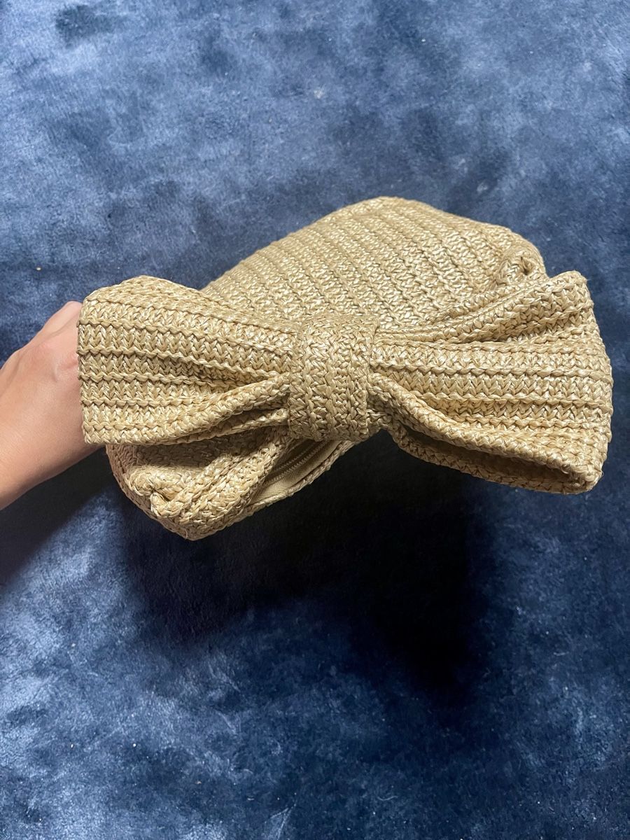 Taschen für Damen: Clutch bag straw beige bow knot handbag  – Gebraucht aus Bellinzona von Martayana 1