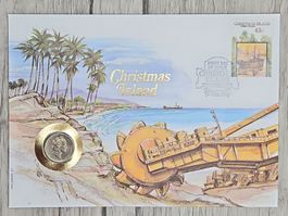 CL07 Enveloppe + Timbre Christmas Islands 1991 / Piece QEII